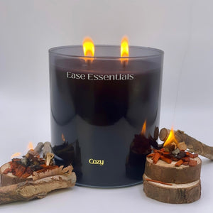 feu de bois candle, front side